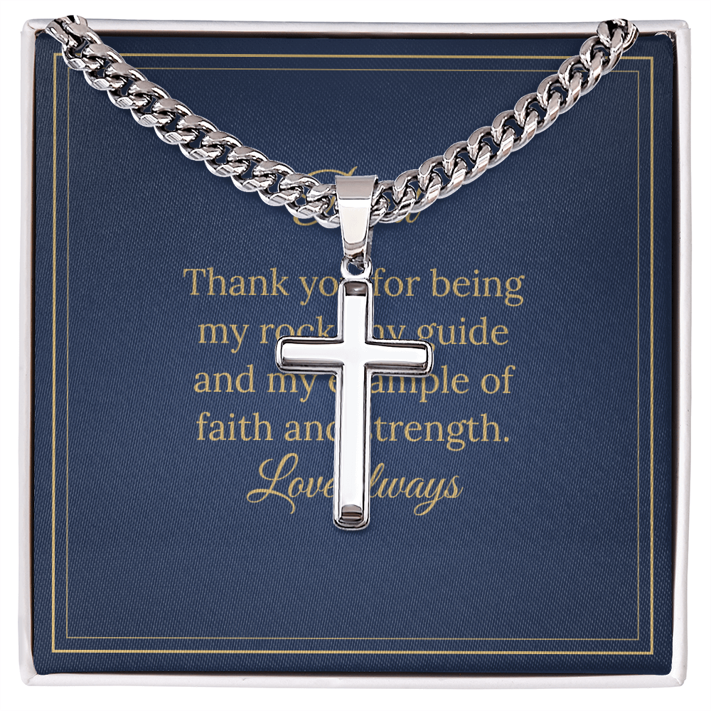 Cross with Cuban Link Chain – Dad