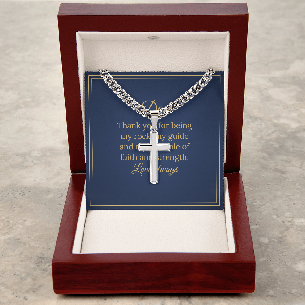Cross with Cuban Link Chain – Dad