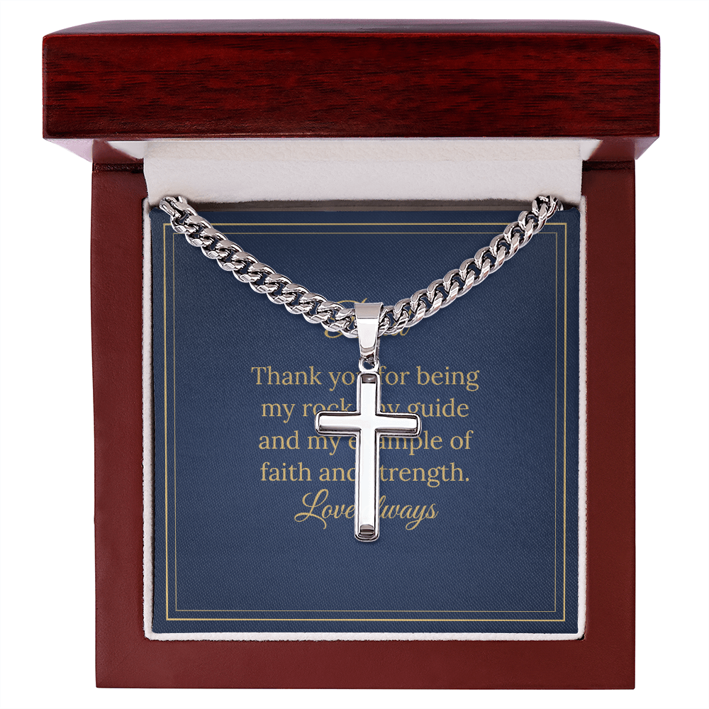 Cross with Cuban Link Chain – Dad