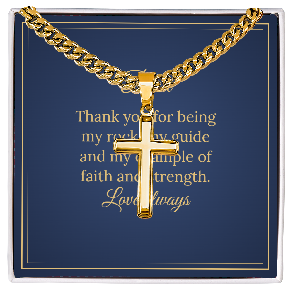 Cross with Cuban Link Chain – Dad