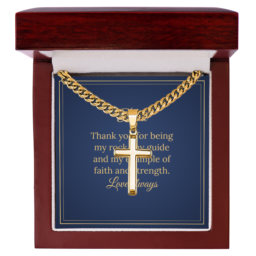Cross with Cuban Link Chain – Dad