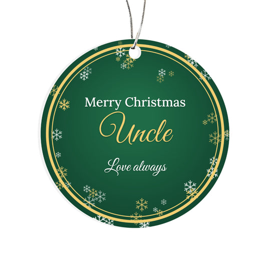 Merry Christmas Uncle – Christmas Ornament