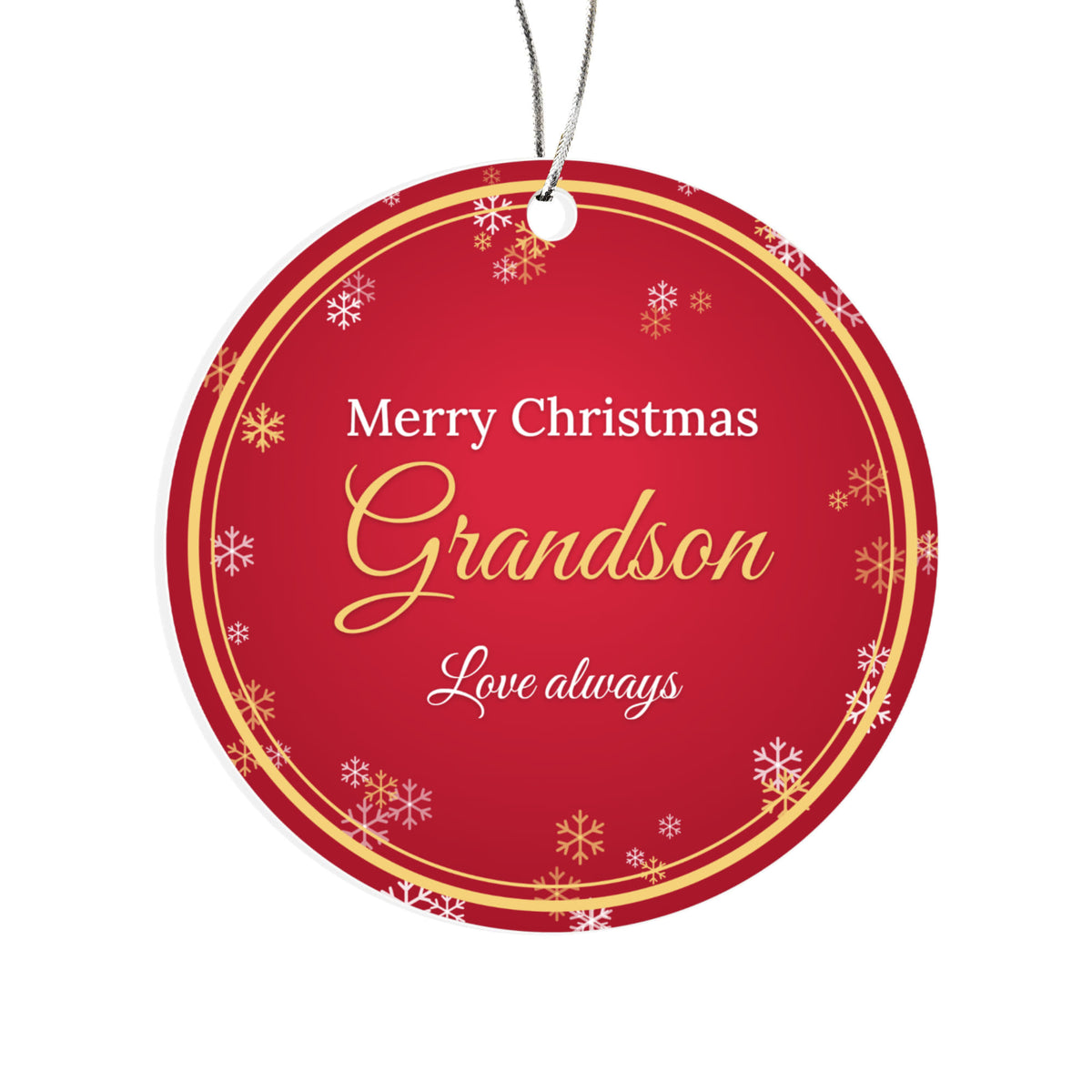 Merry Christmas Grandson – Christmas Ornament