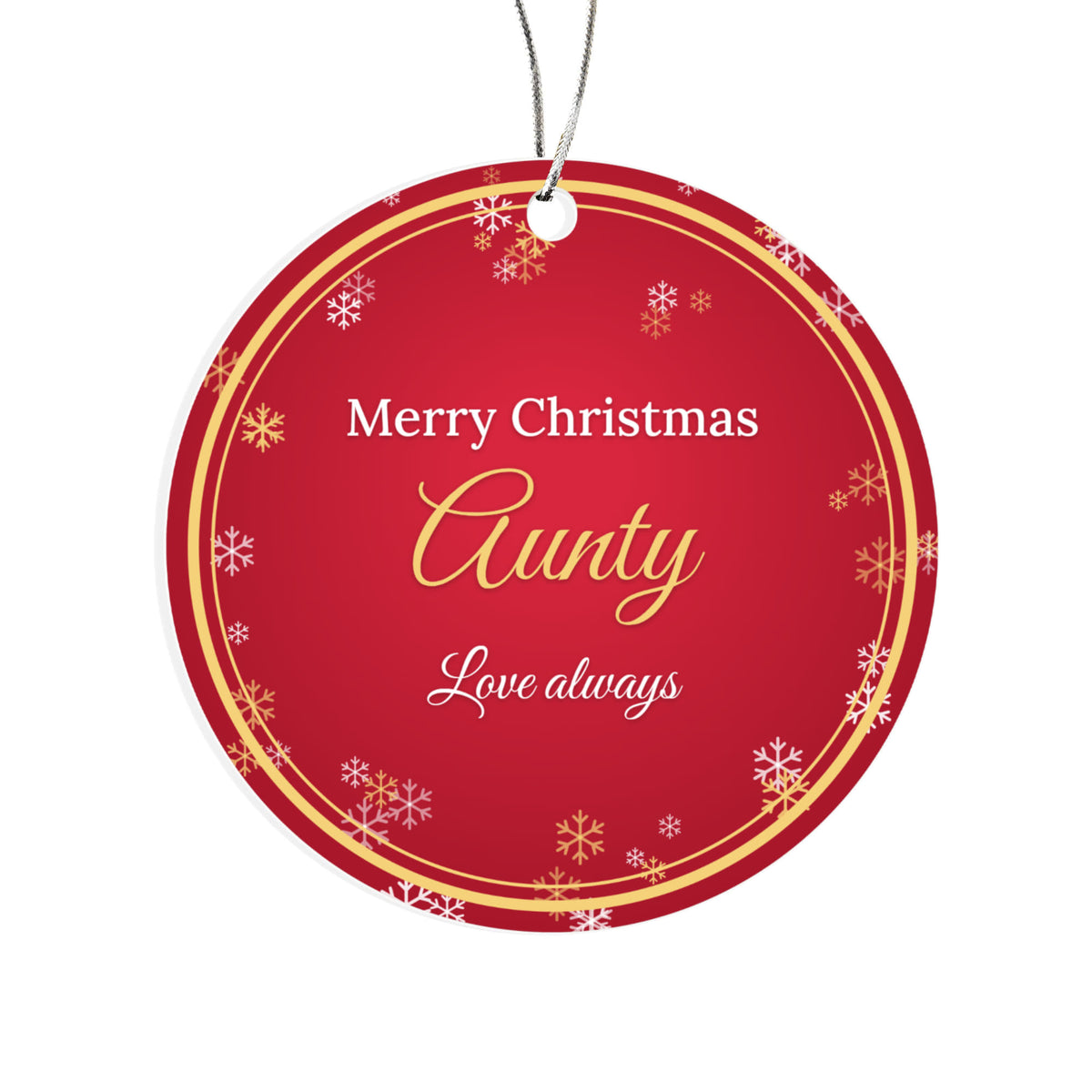 Merry Christmas Aunty – Christmas Ornament