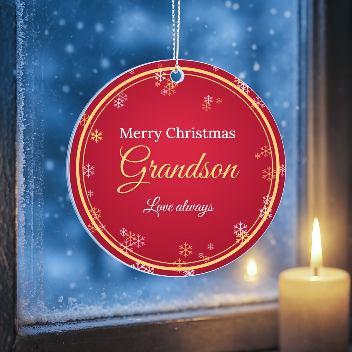 Merry Christmas Grandson – Christmas Ornament