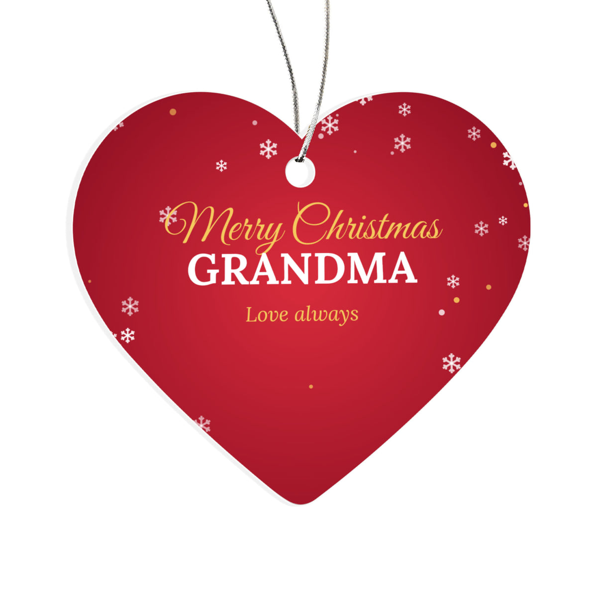 Merry Christmas Grandma – Heart Ornament