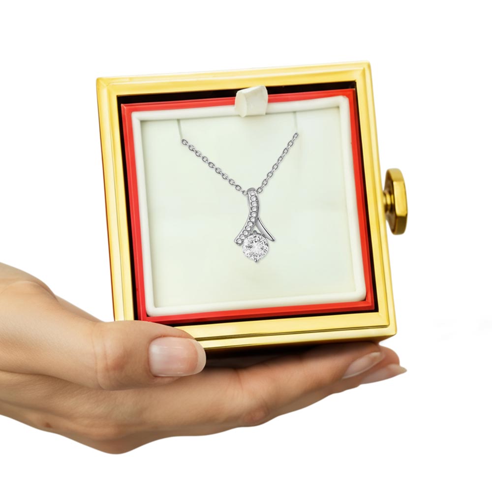 Alluring Beauty Necklace with Rotating Rose Gift Box