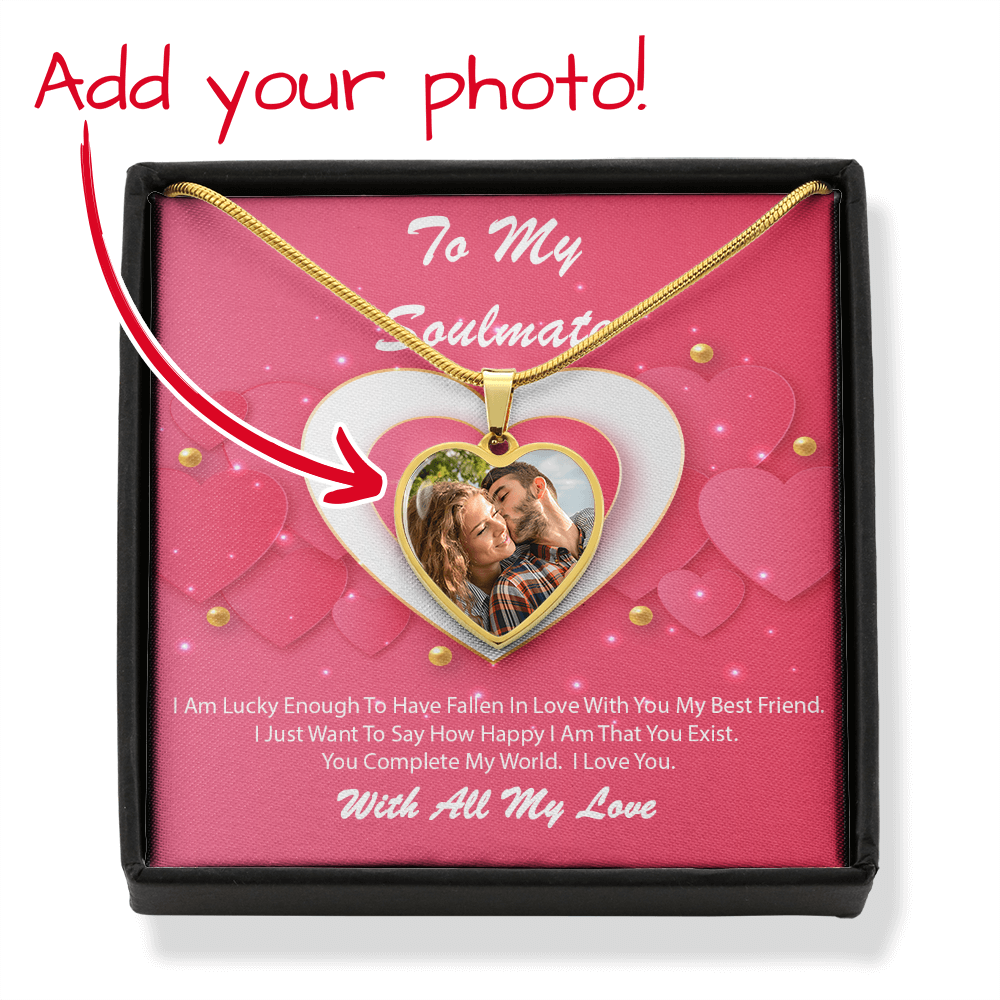 Photo Memory Heart Necklace - Soulmate - Pink Delight