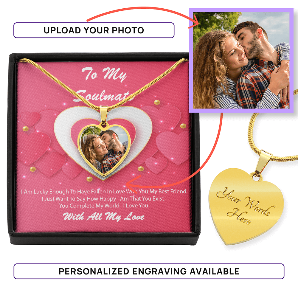 Photo Memory Heart Necklace - Soulmate - Pink Delight