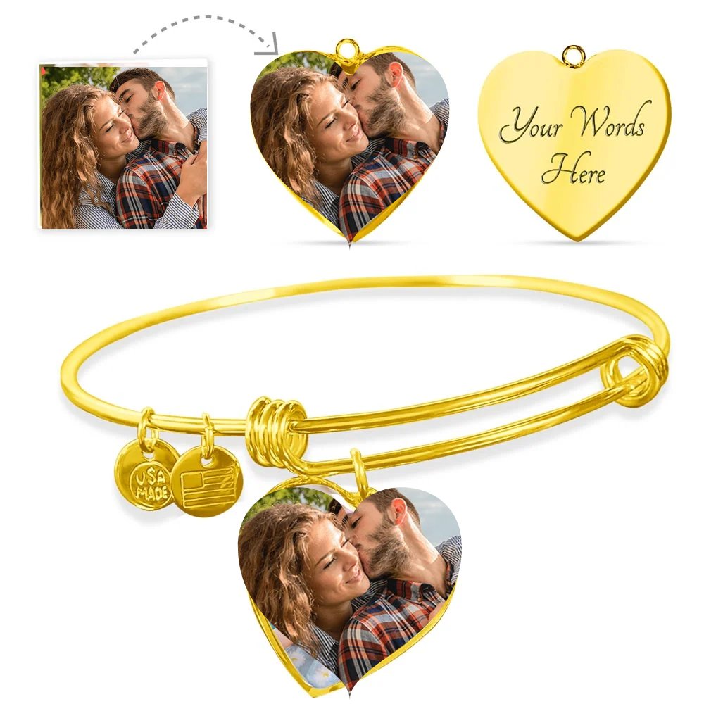 How it works: your photo printed on the gold heart pendant