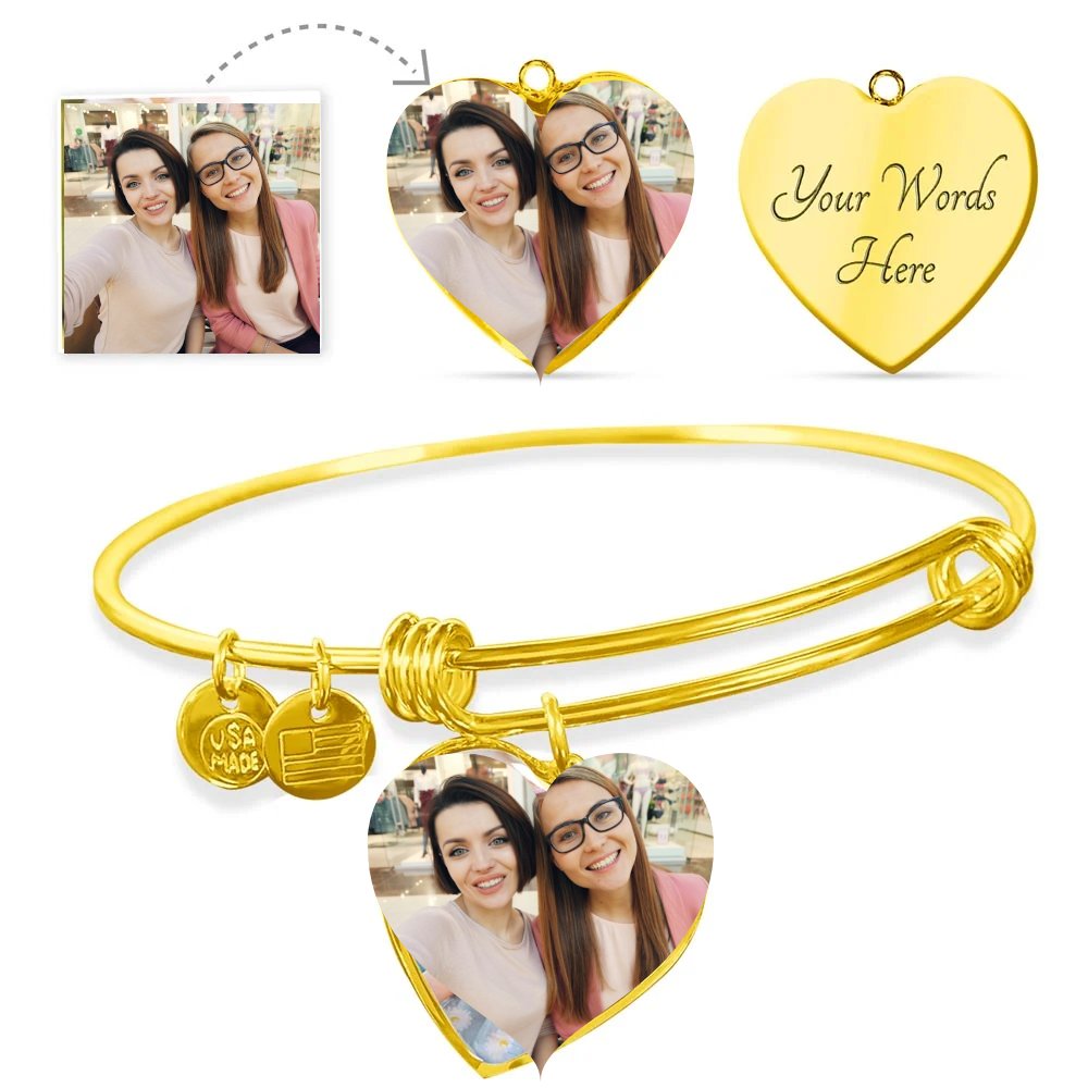 How it works: your photo printed on the gold heart pendant