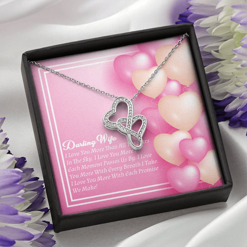 Double Hearts Necklace - Candy Hearts - Wife
