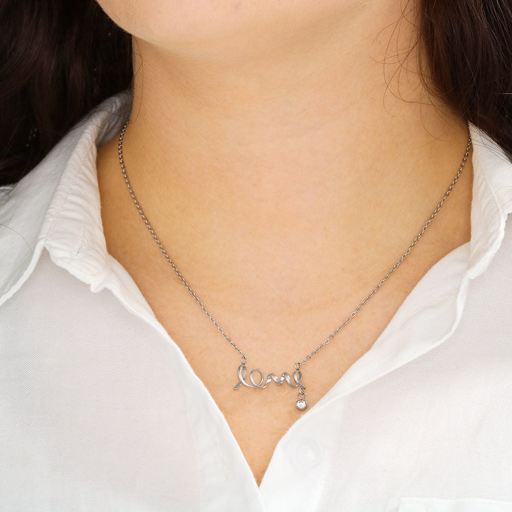 Scripted Love Necklace - Pastel Pink Floral - Mom
