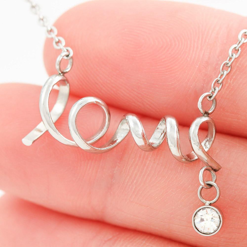 Scripted Love Necklace - Pastel Pink Floral - Mom