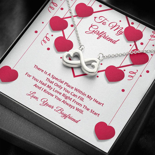 Infinity Hearts Necklace - Red Ribbons - Girlfriend
