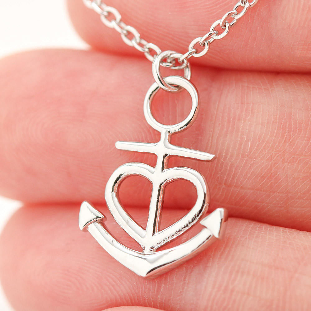 Anchor Necklace - Red Ribbons - Wife