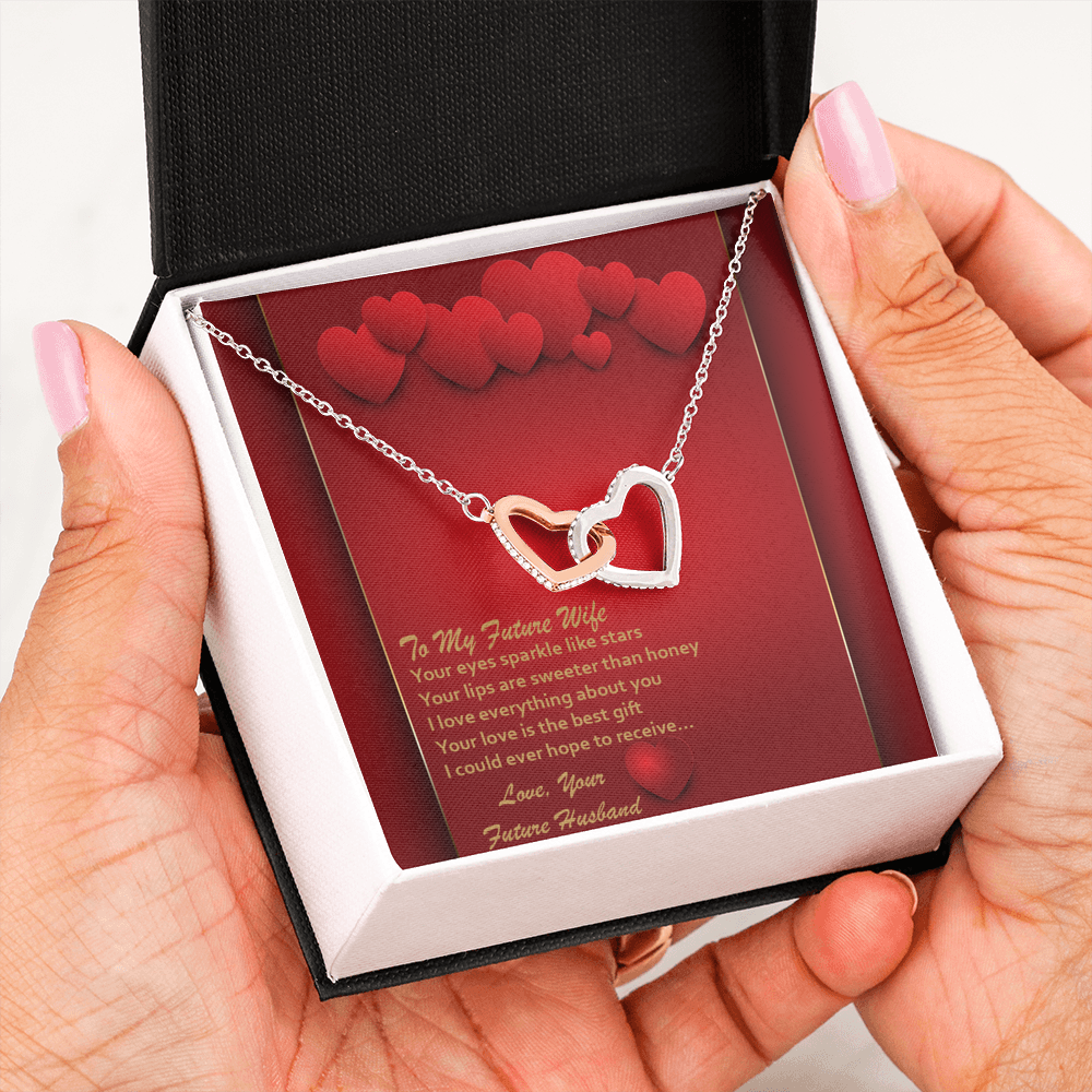 Interlocking Hearts Necklace - Red Hearts - Future Wife