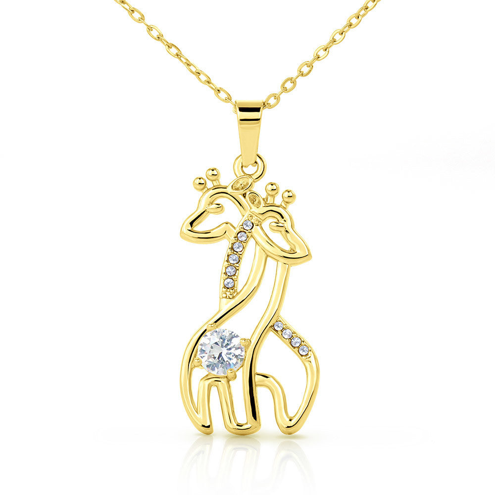 Graceful Love Giraffe Necklace - Red Ribbons - Soulmate