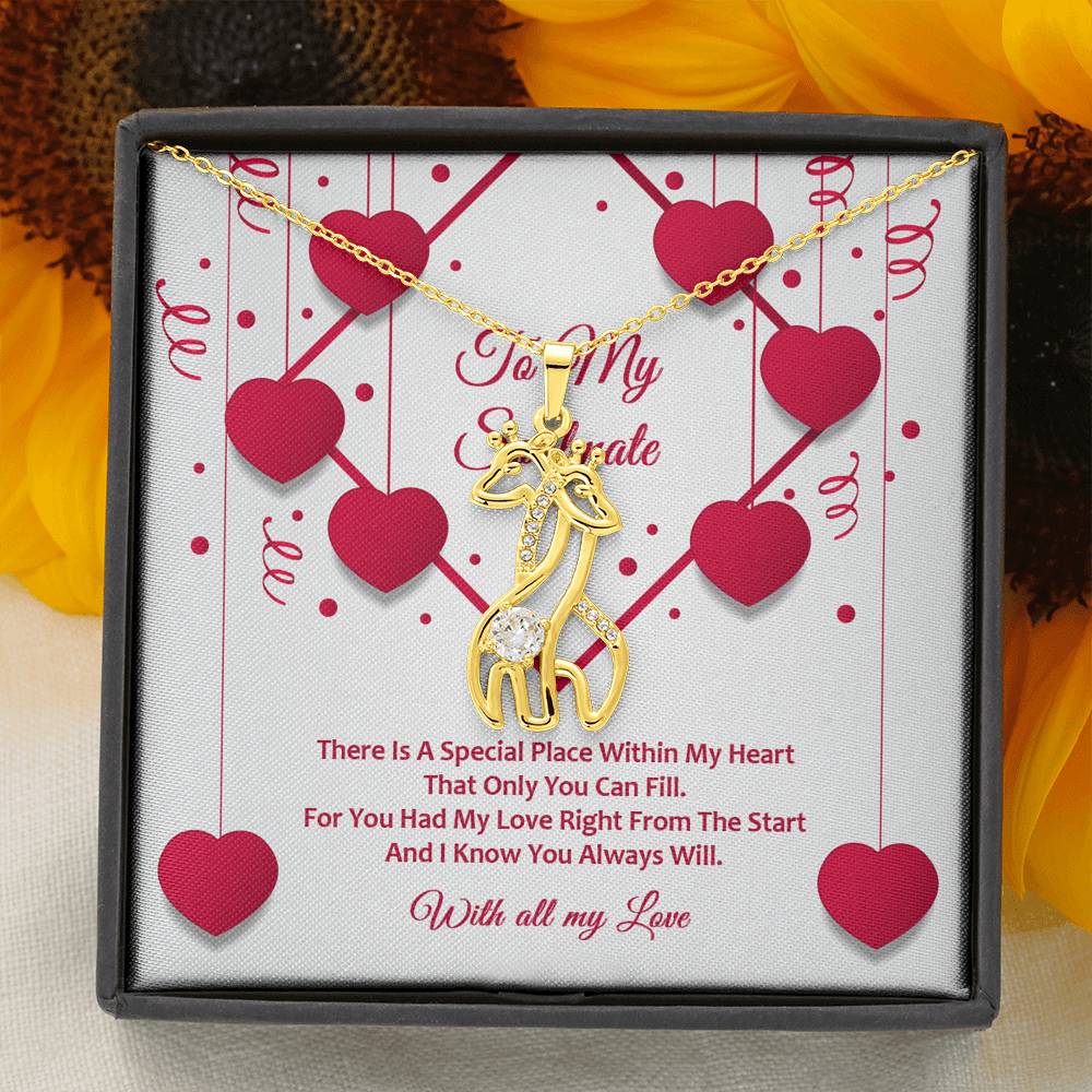 Graceful Love Giraffe Necklace - Red Ribbons - Soulmate